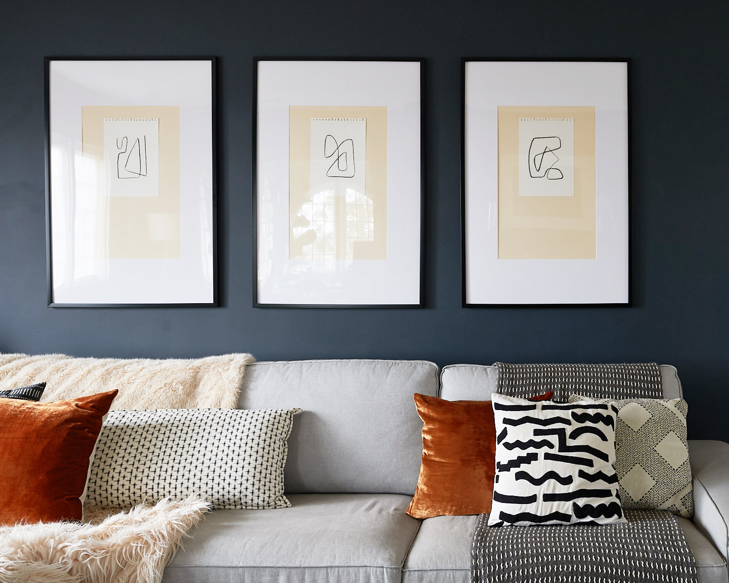 diy abstract art triptych