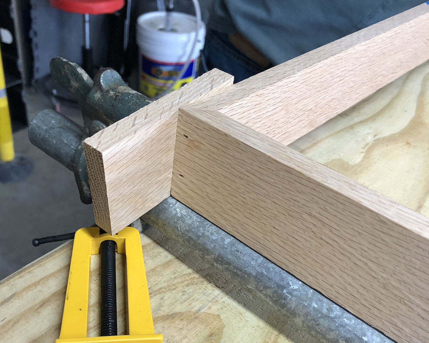 Detail of nail holes at bottom of frame