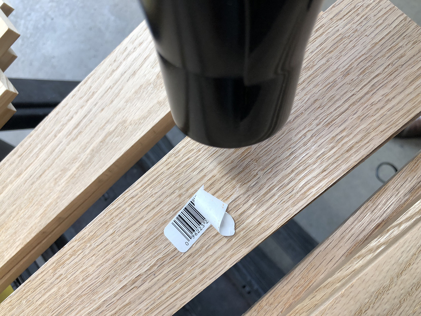 Removing stickers from wood with hairdryer