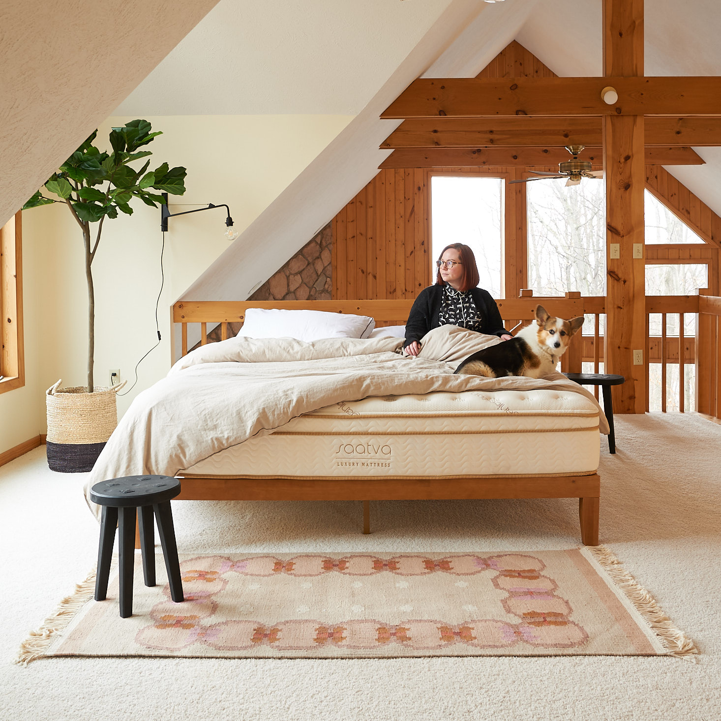 Our First Night in the Cabin Loft with Saatva Mattress The Sweet Beast